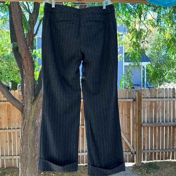 Banana Republic NWOT Charcoal Pinstripe Lined Wool Cashmere Slacks Trousers 12 - Picture 5 of 15